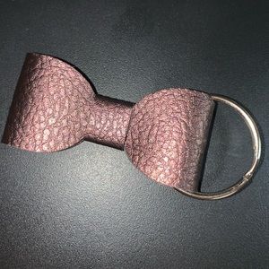 Faux Leather Bow Keychain